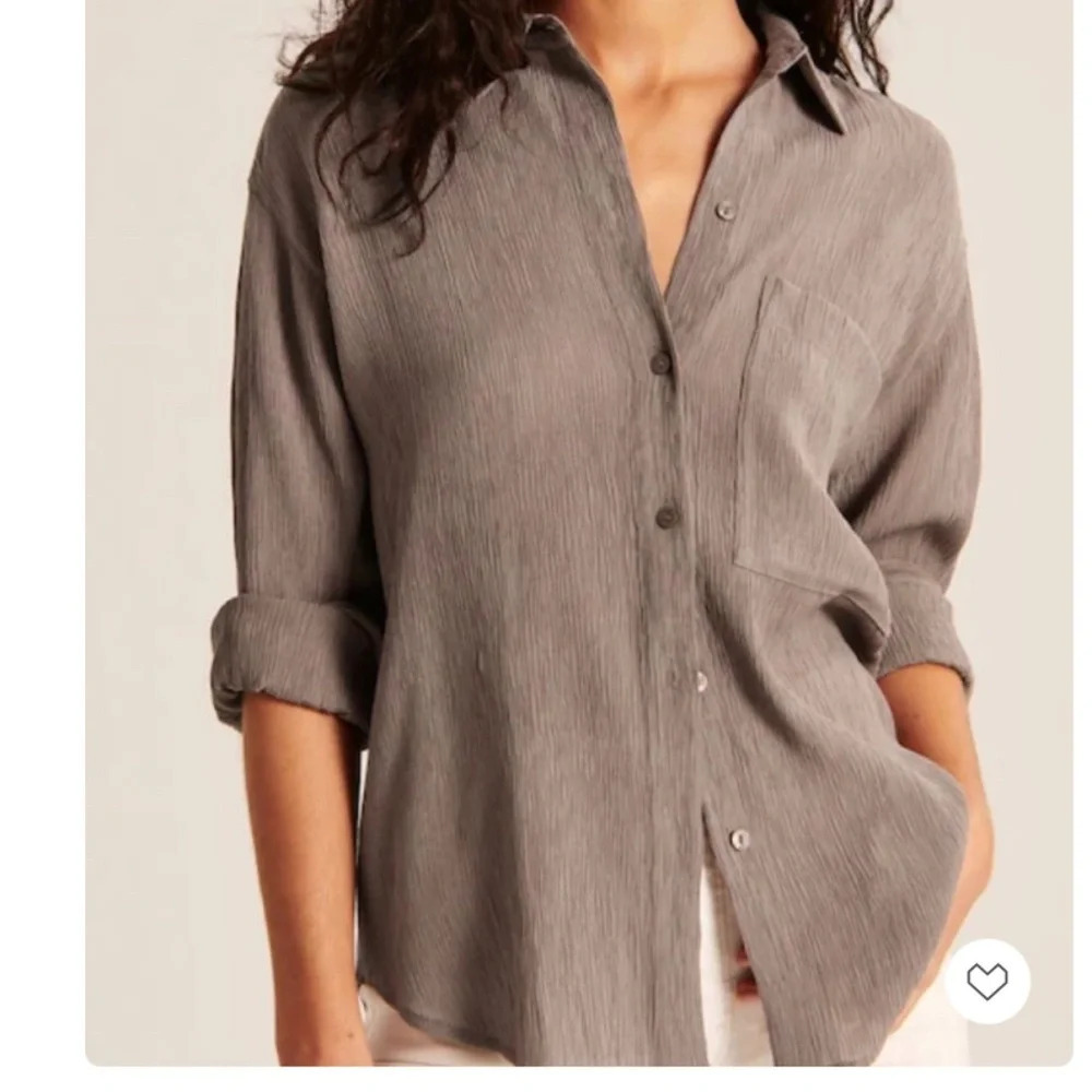 Abercrombie & Fitch Gray Button-Down Shirt